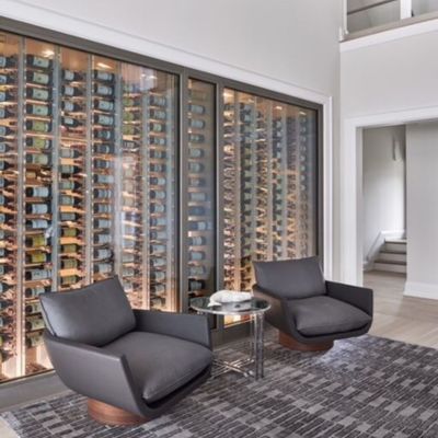 area rug in commercial wine cellar