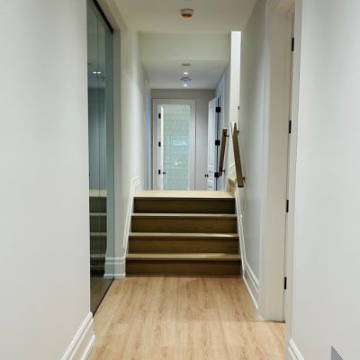 luxury vinyl plank flooring in a North York hallway