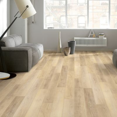 wood look laminate floors in a North York apartment living room